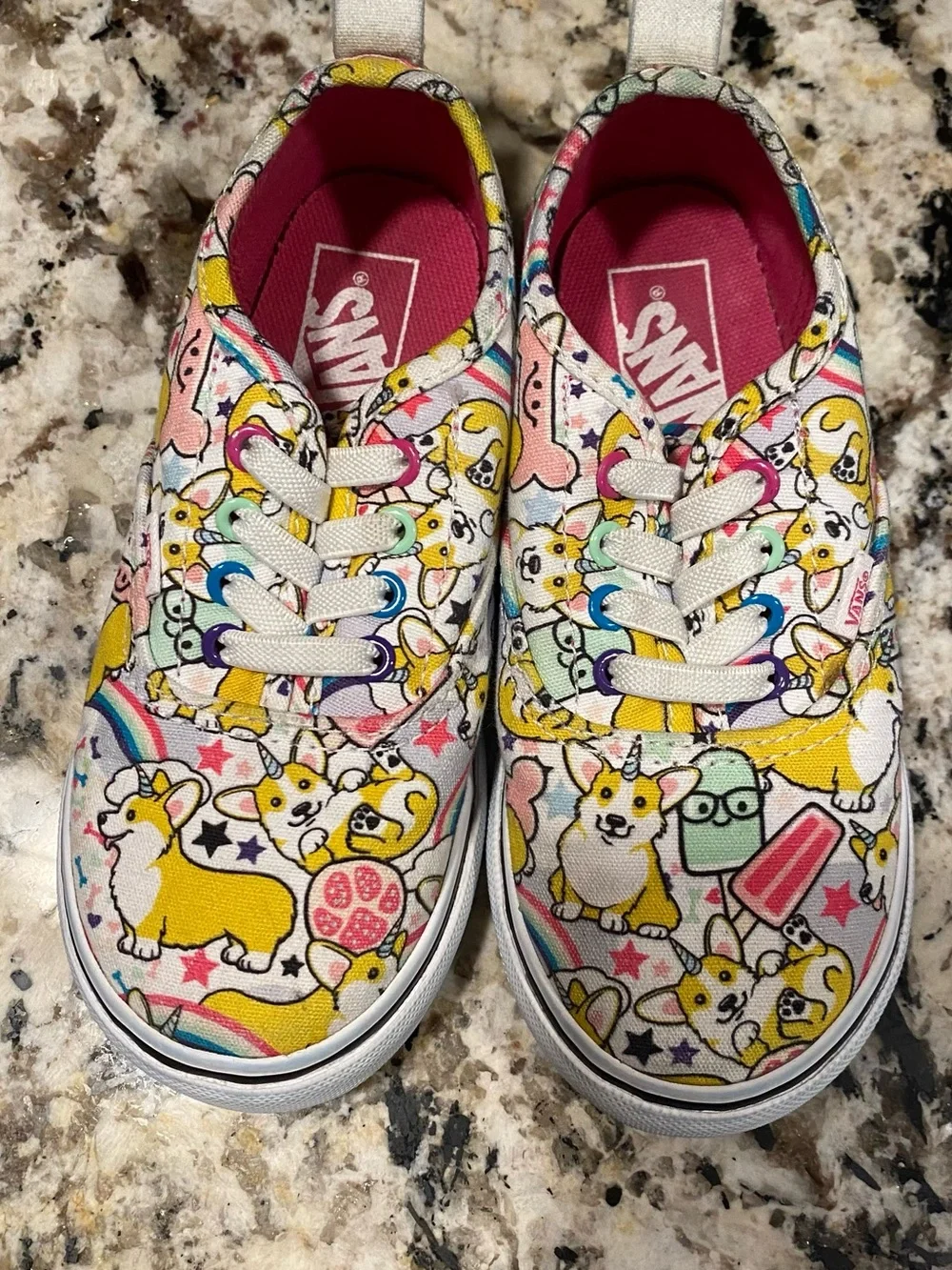 VANS Uni-Corgi Dog Print- size 10 toddler